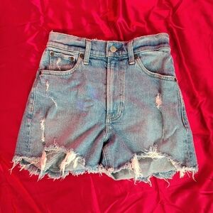 Abercrombie & Fitch Distressed High Waist Shorts